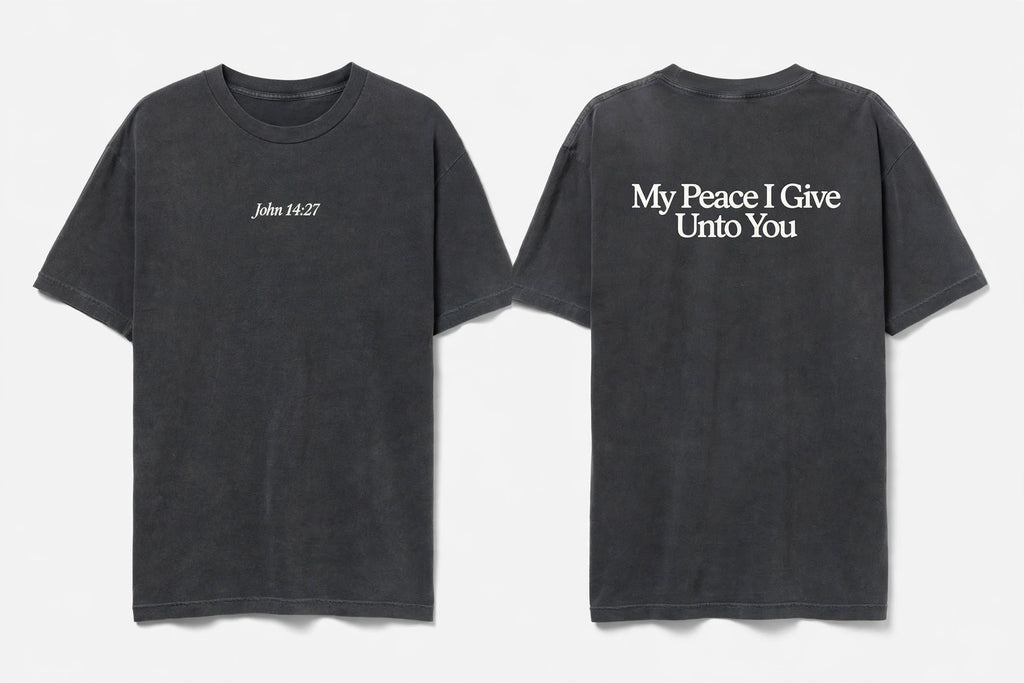 John 14:27 black tee mockup
