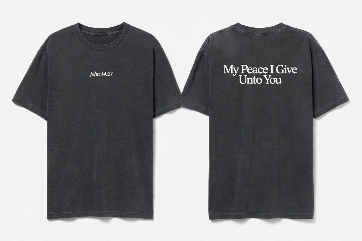 John 14:27 black tee mockup