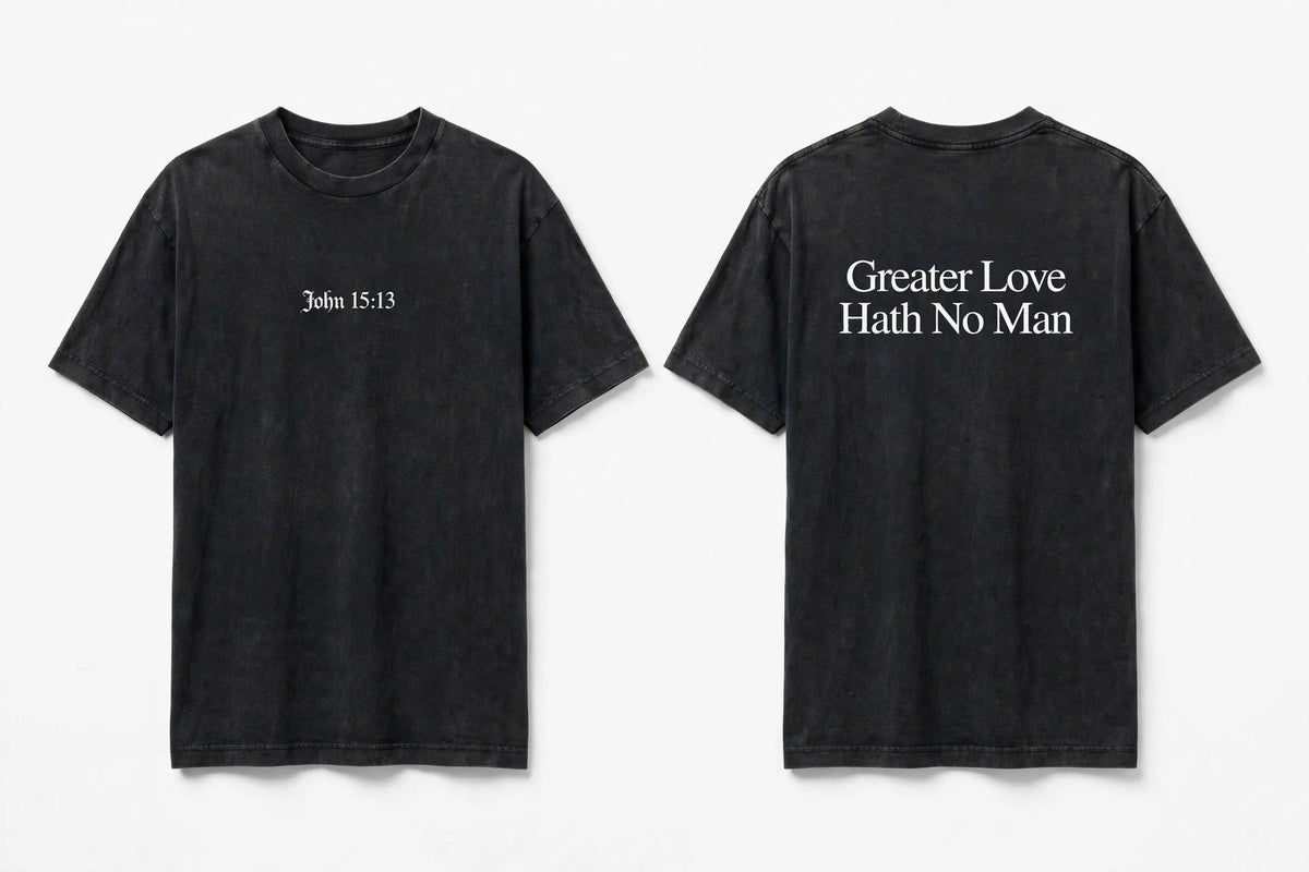 John 15:13 black tee mockup