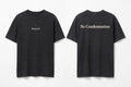 Romans 8:1 black tee mockup