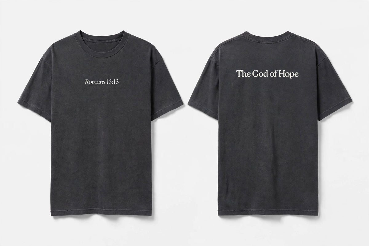 Romans 15:13 black tee mockup