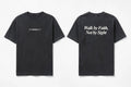 2 Corinthians 5:7 black tee mockup