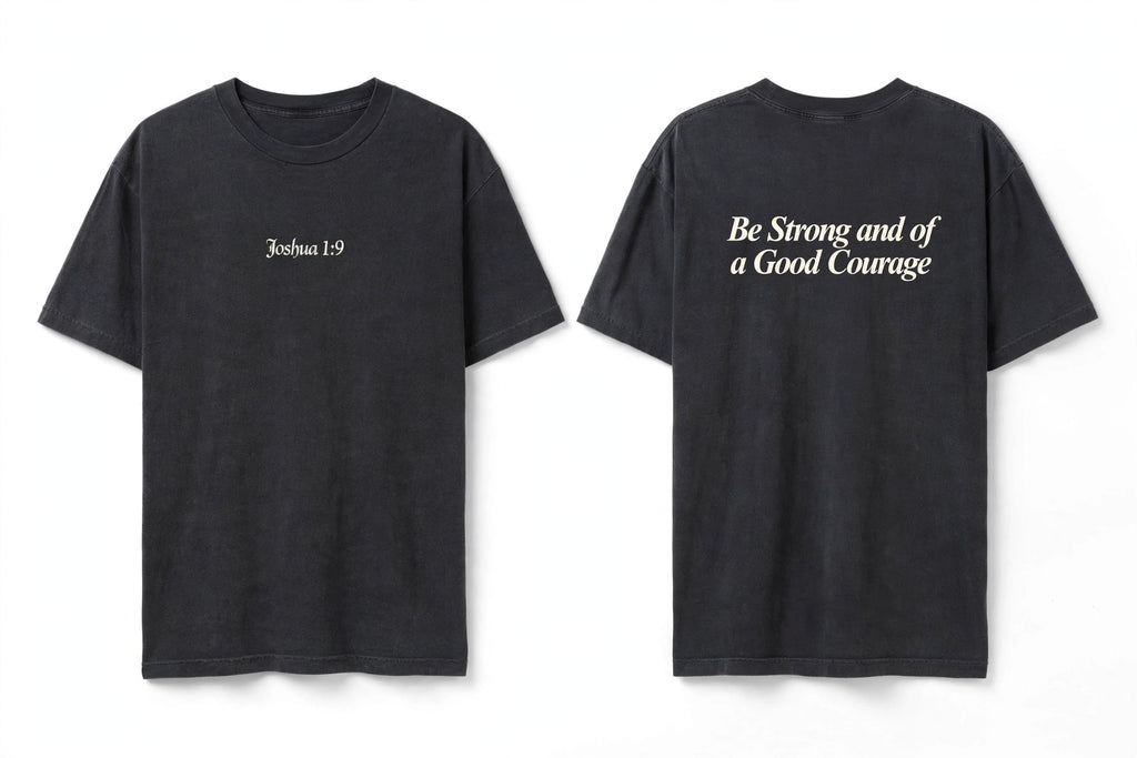 Joshua 1:9 black tee mockup