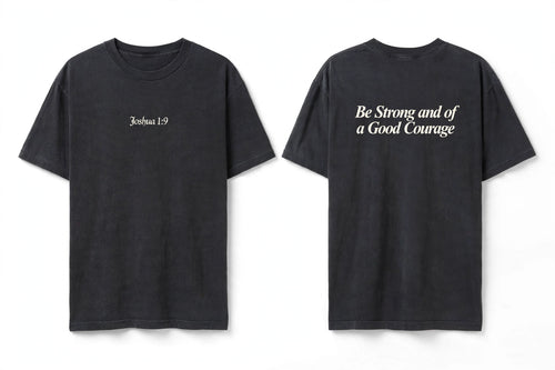 Joshua 1:9 black tee mockup