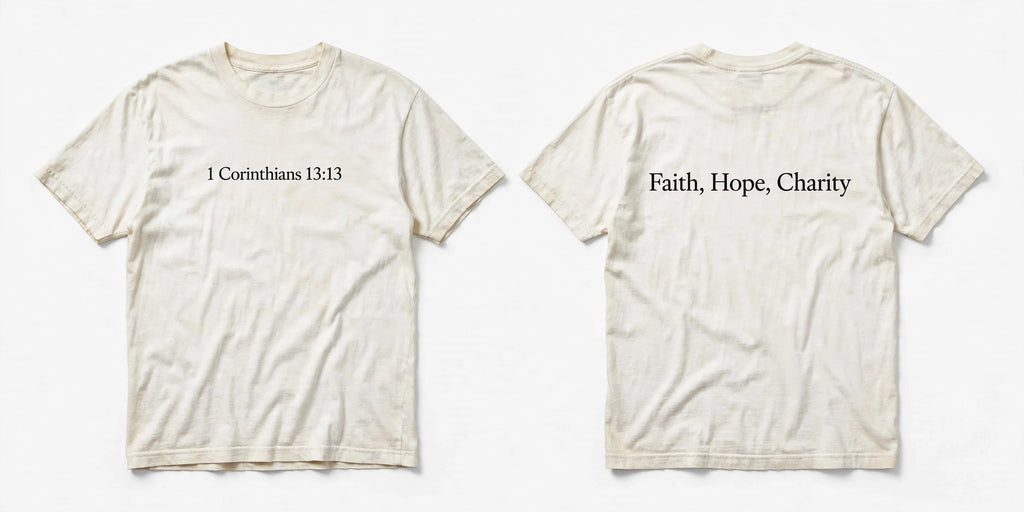 1 Corinthians 13:13 white tee mockup