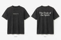 Galatians 5:22 black tee mockup