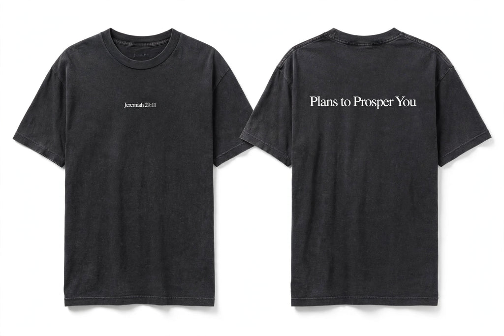 Jeremiah 29:11 black tee mockup