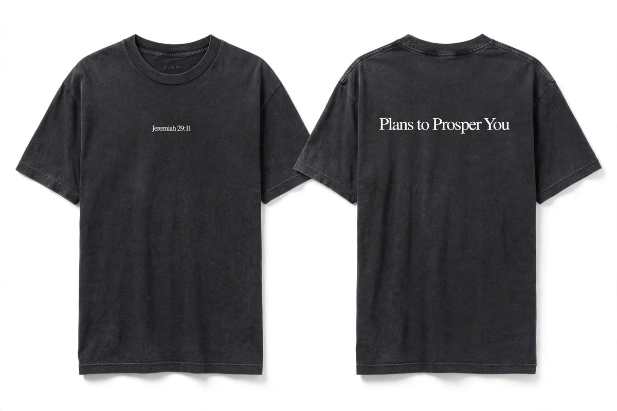 Jeremiah 29:11 black tee mockup