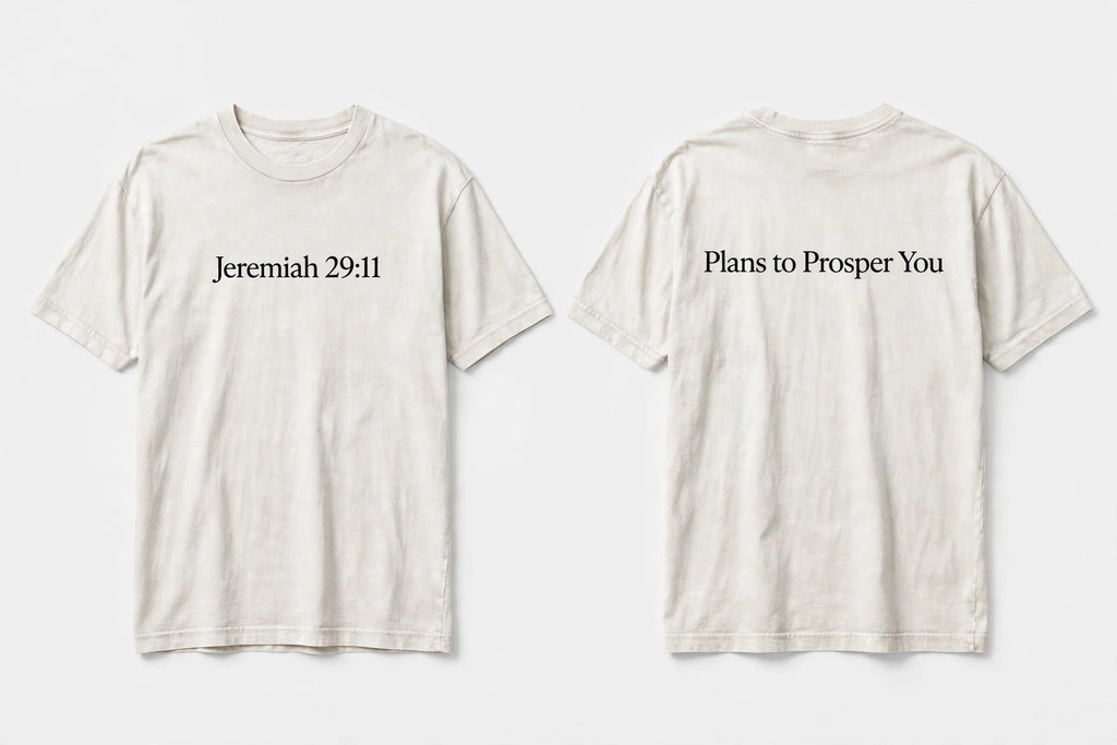 Jeremiah 29:11 white tee mockup