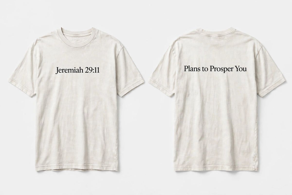 Jeremiah 29:11 white tee mockup