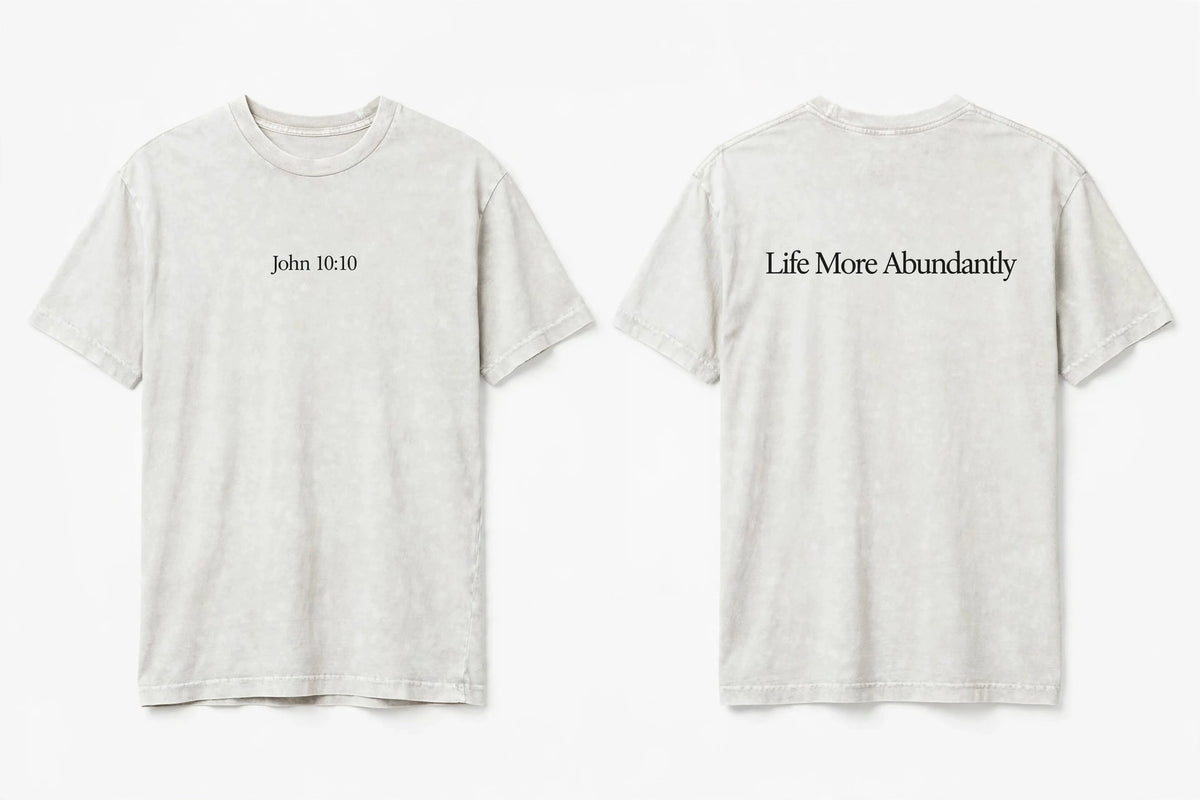 John 10:10 white tee mockup