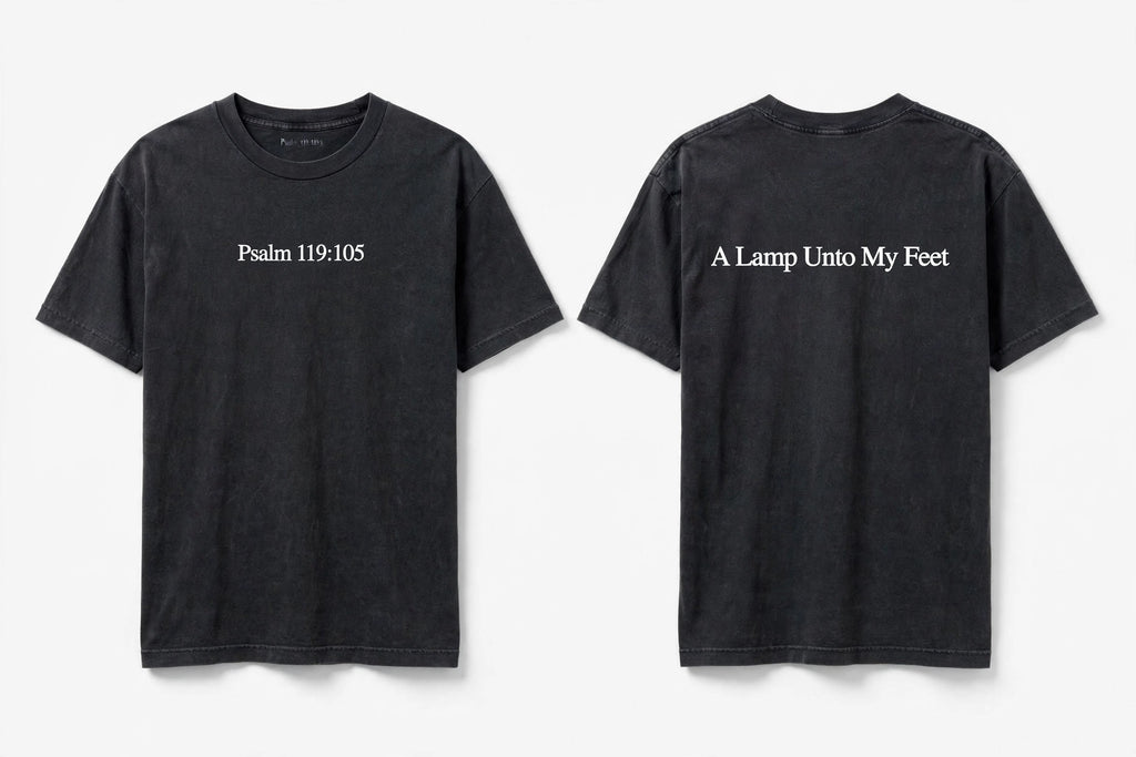Psalm 119:105 black tee mockup