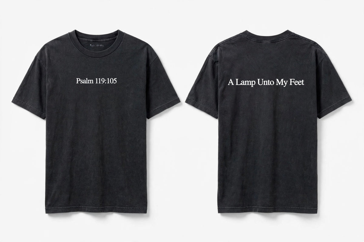 Psalm 119:105 black tee mockup