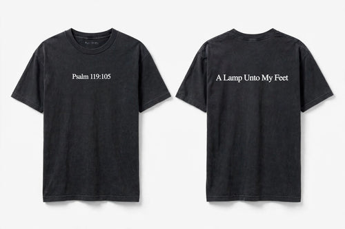 Psalm 119:105 black tee mockup