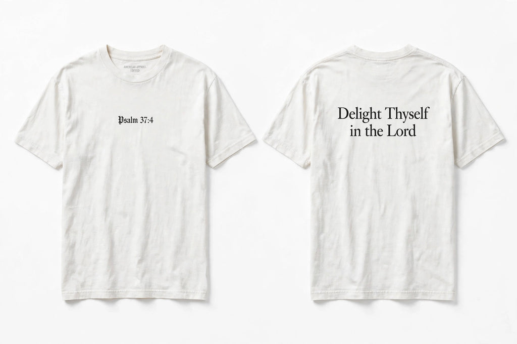Psalm 37:4 white tee mockup