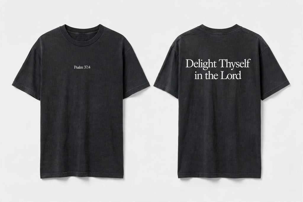 Psalm 37:4 black tee mockup