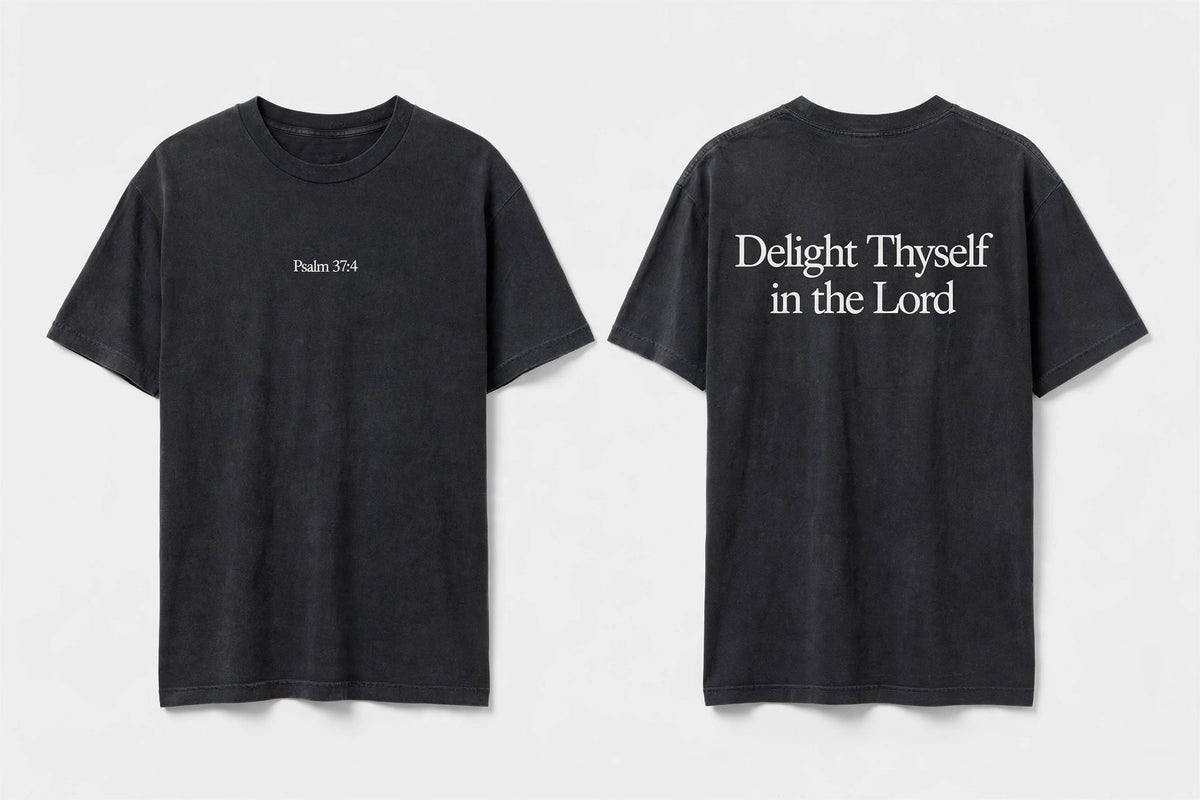 Psalm 37:4 black tee mockup