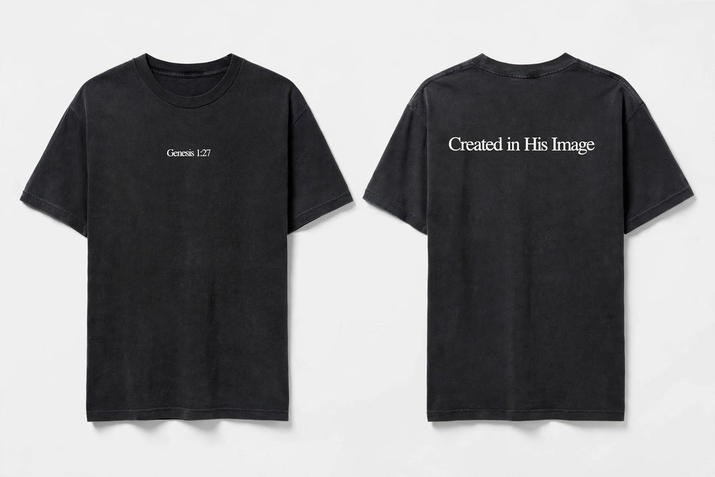 Genesis 1:27 black tee mockup