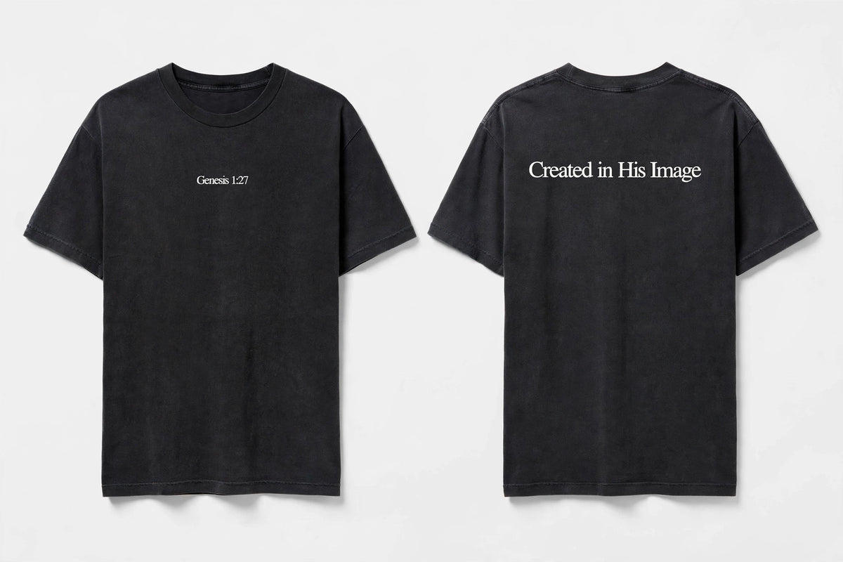 Genesis 1:27 black tee mockup