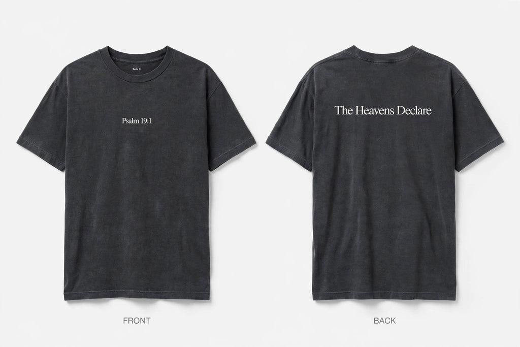 Psalm 19:1 black tee mockup