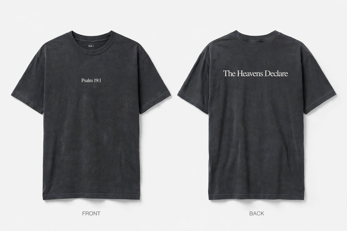 Psalm 19:1 black tee mockup