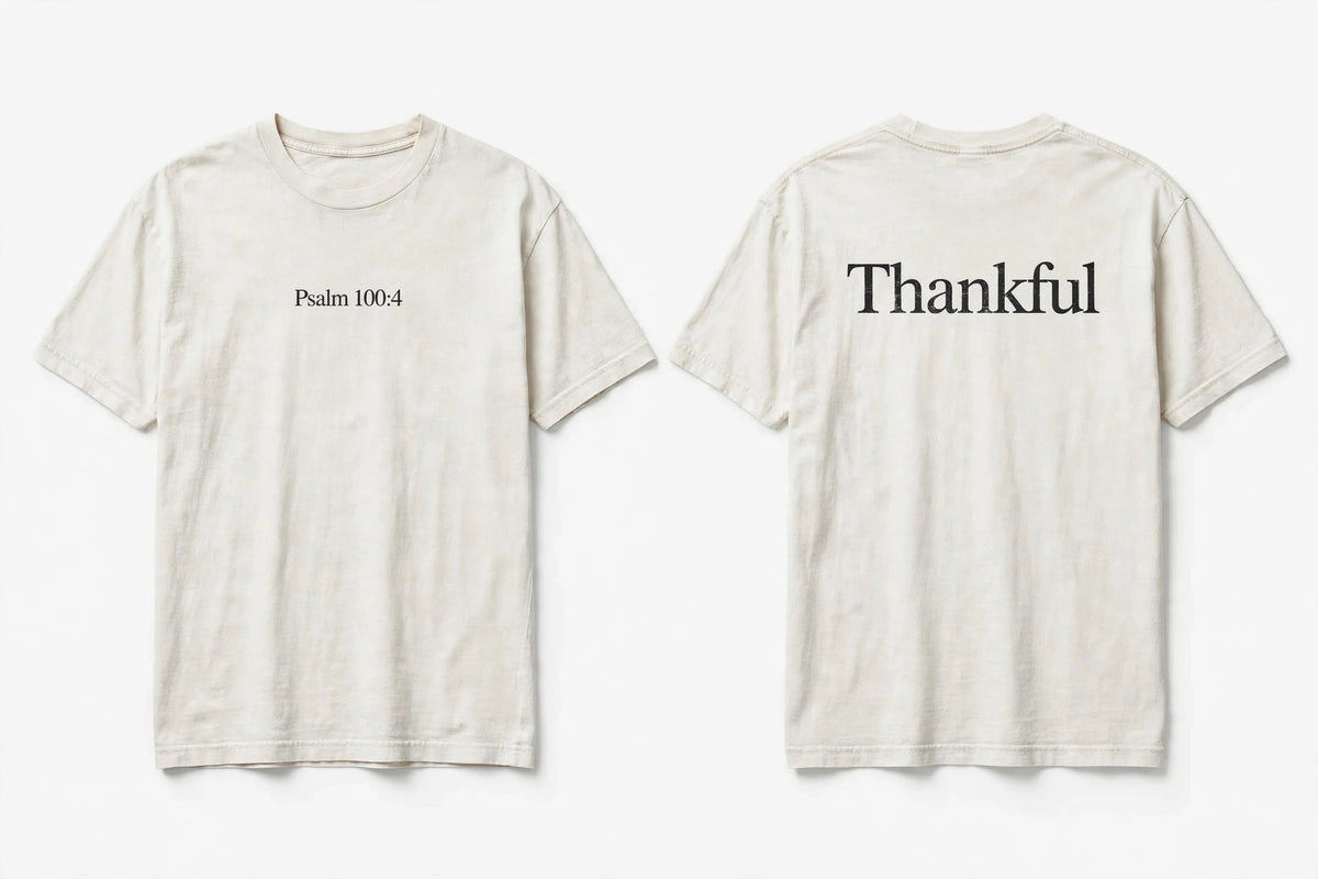 Psalm 100:4 white tee mockup