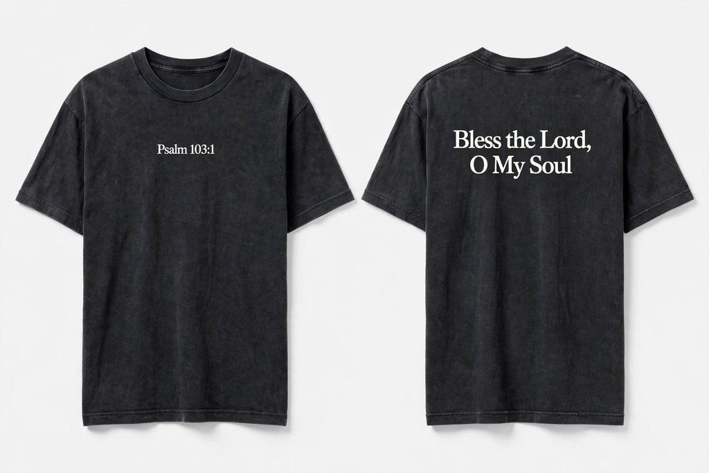 Psalm 103:1 black tee mockup
