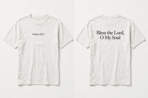 Psalm 103:1 white tee mockup