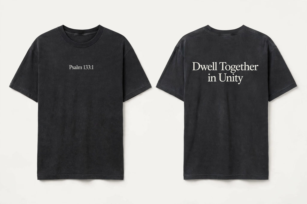 Psalm 133:1 black tee mockup