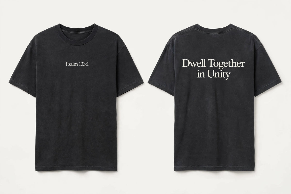 Psalm 133:1 black tee mockup