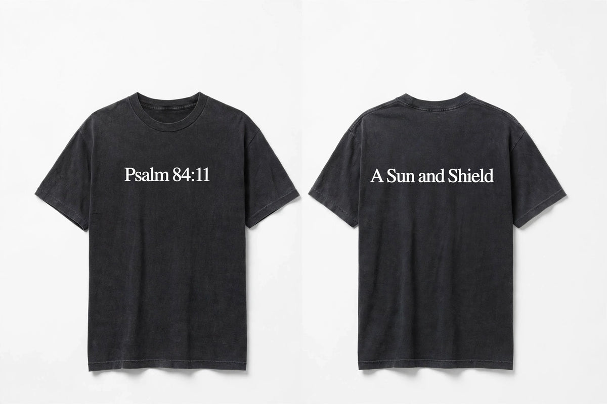 Psalm 84:11 black tee mockup