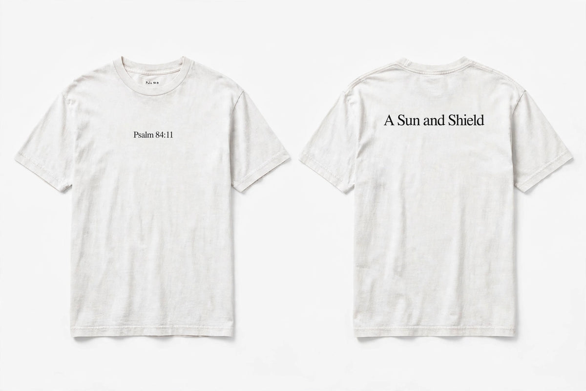 Psalm 84:11 white tee mockup