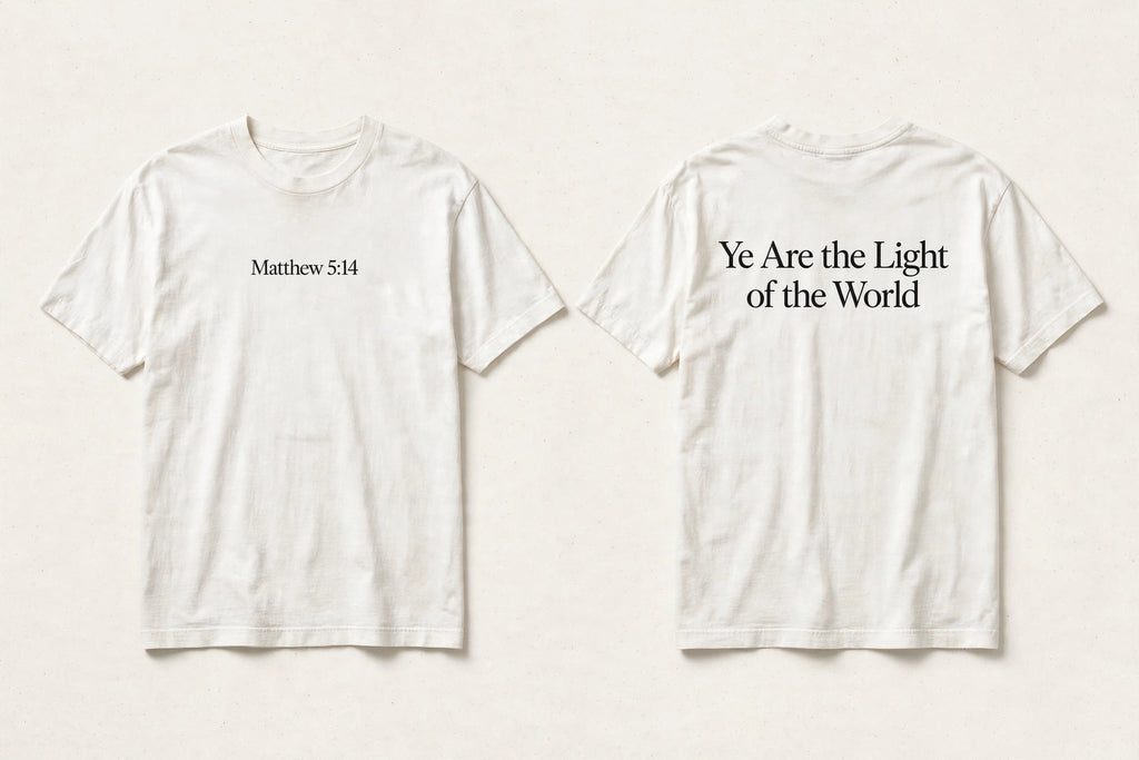 Matthew 5:14 white tee mockup