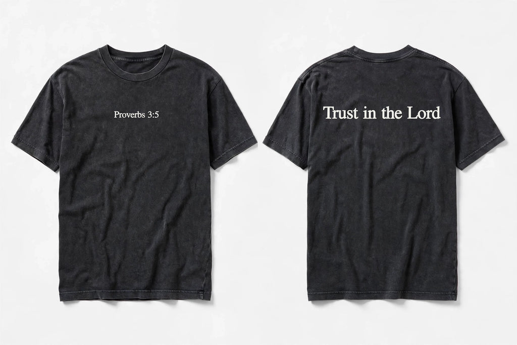 Proverbs 3:5 black tee mockup
