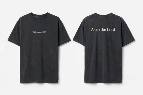 Colossians 3:23 black tee mockup