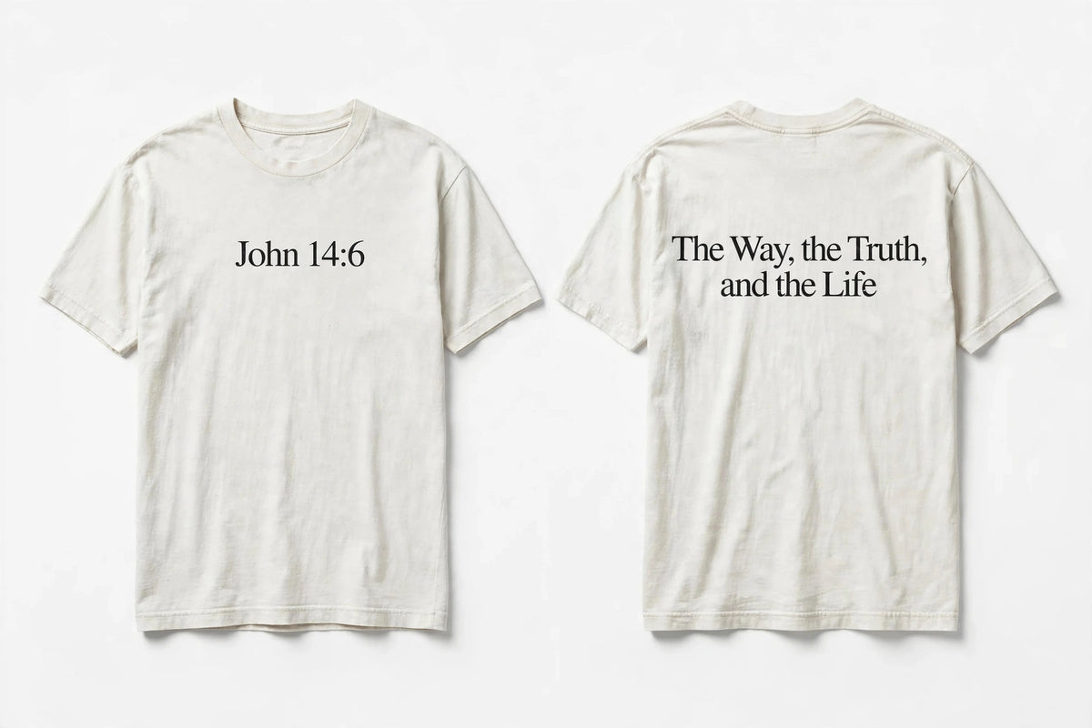 John 14:6 white tee mockup